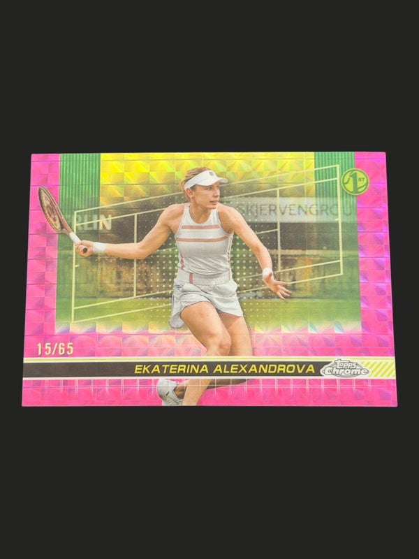 2024 Topps Chrome Tennis Pink Geometric Refractor 15/65 Ekaterina Alexandrova