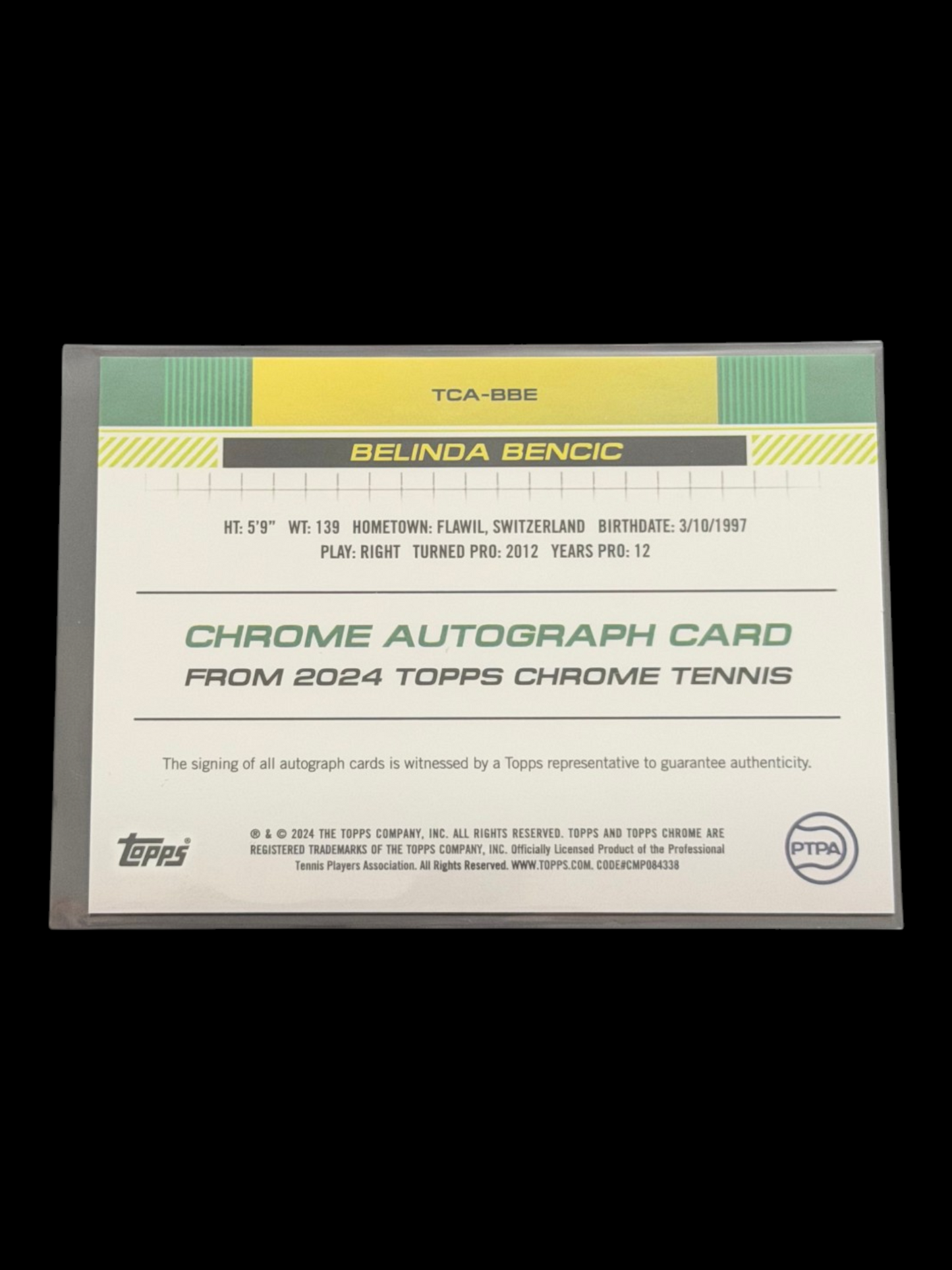2024 Topps Chrome Belinda Bencic — Auto