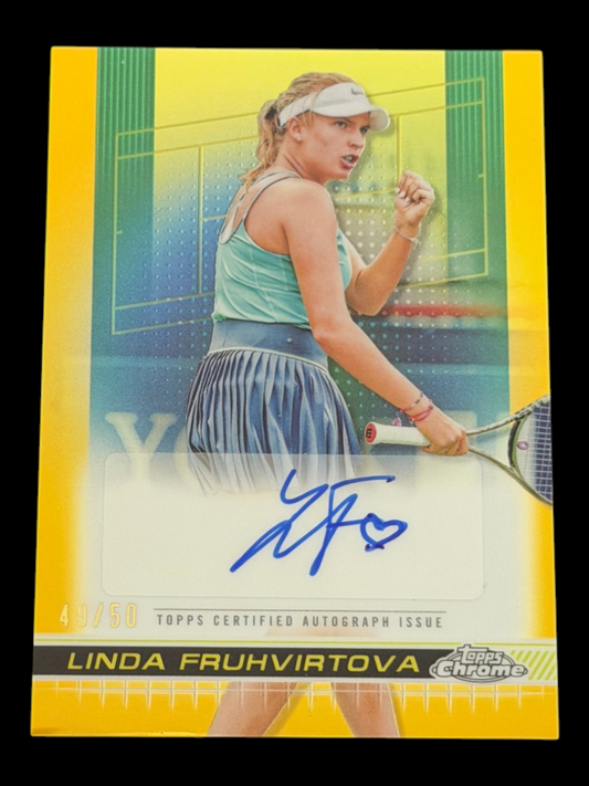 2024 Topps Chrome Linda Fruhvirtova — Gold Auto /50
