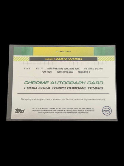 2024 Topps Chrome Coleman Wong — Blue Auto /250