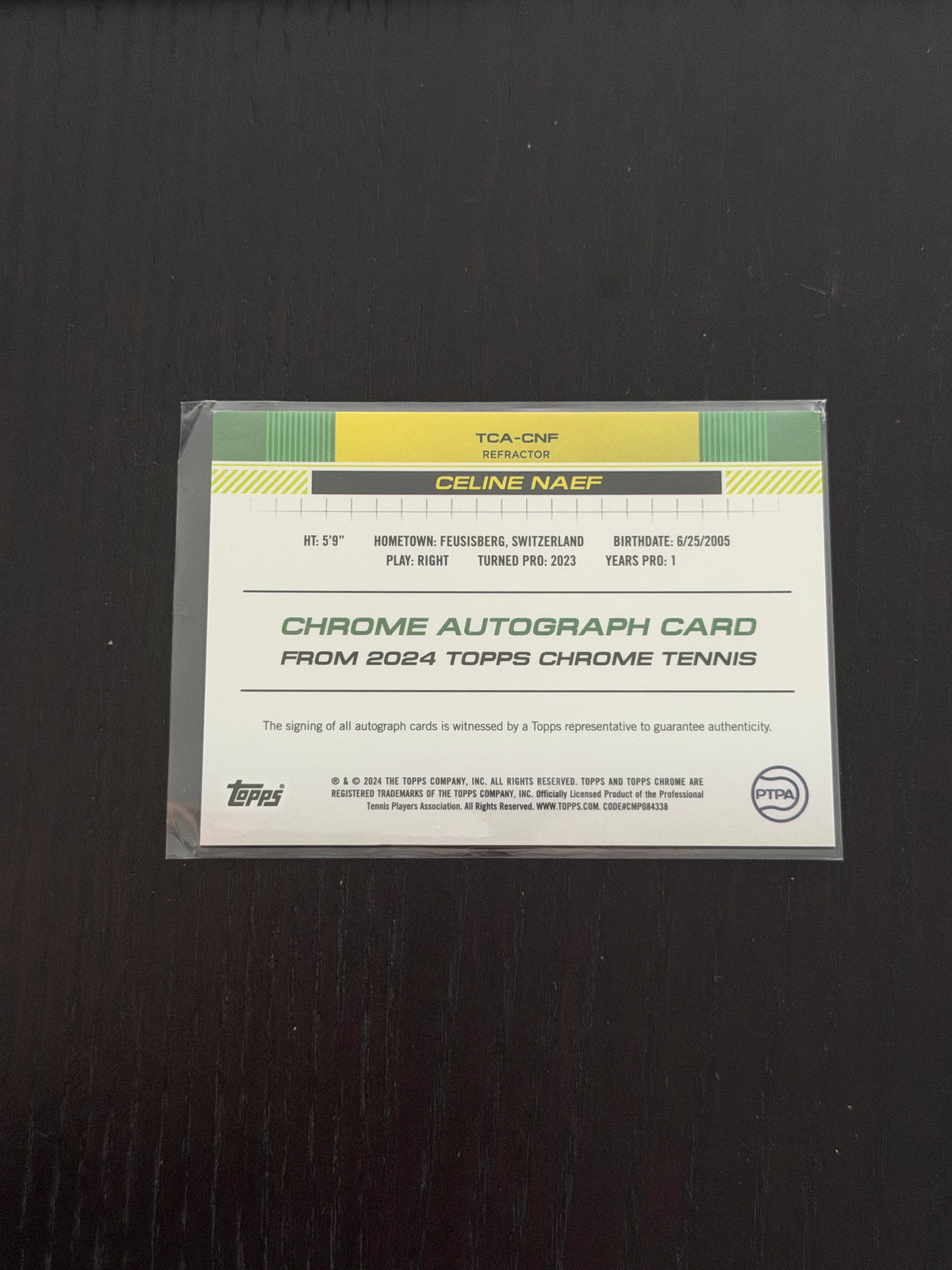 2025 Topps Chrome Celine Naef — Refractor Auto /499
