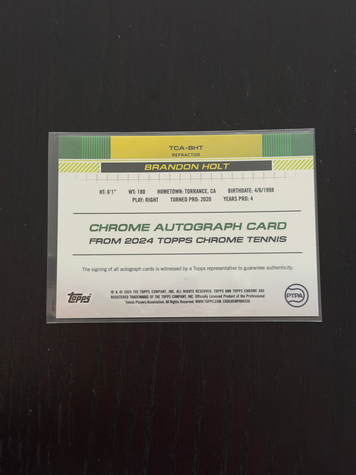 2025 Topps Chrome Brandon Holt — Refractor Auto /499