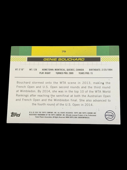 2024 Topps Chrome Genie Bouchard — Purple Green Refractor /125