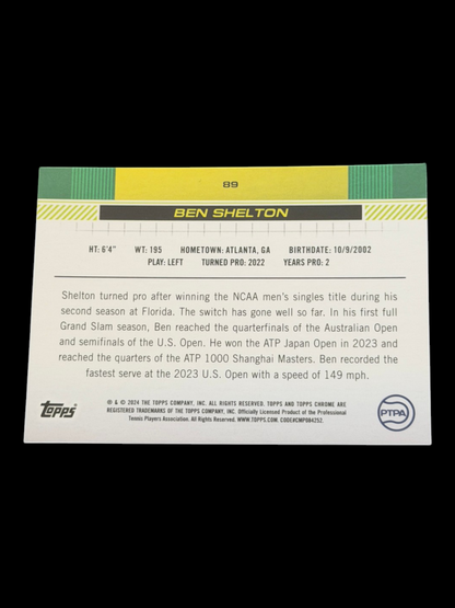 2024 Topps Chrome Ben Shelton — Negative Refractor