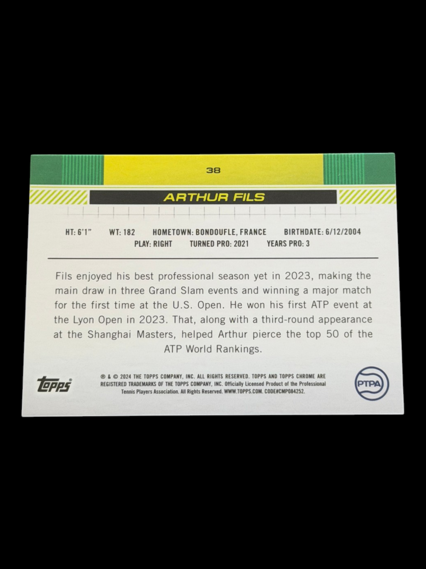 2024 Topps Chrome Arthur Fils — Gold /50
