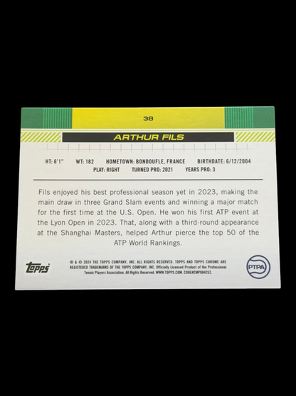 2024 Topps Chrome Arthur Fils — Gold /50