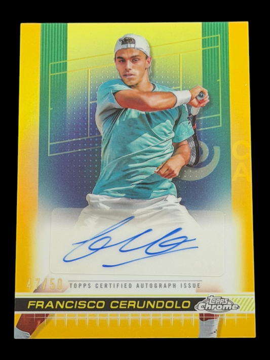2024 Topps Chrome Francisco Cerundolo — Gold Auto /50