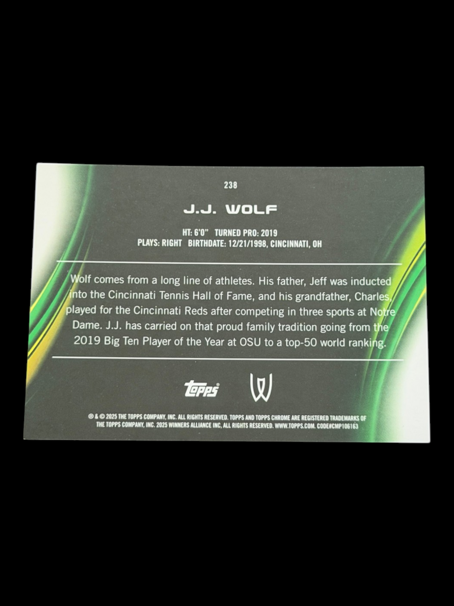2025 Topps Chrome J.J. Wolf — Gold /50