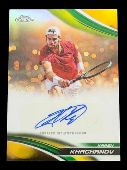 2025 Topps Chrome Karen Khachanov — Gold Auto /50
