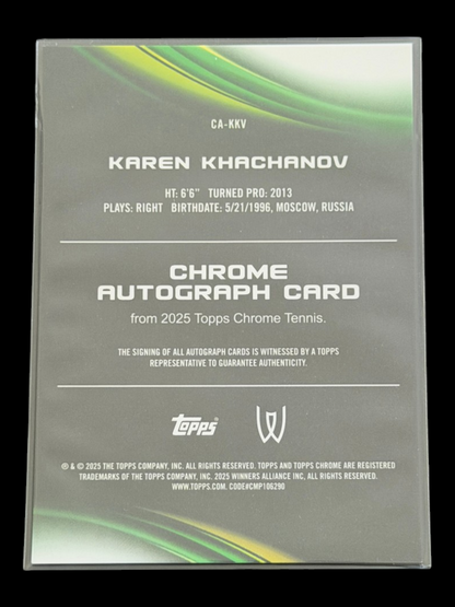 2025 Topps Chrome Karen Khachanov — Gold Auto /50