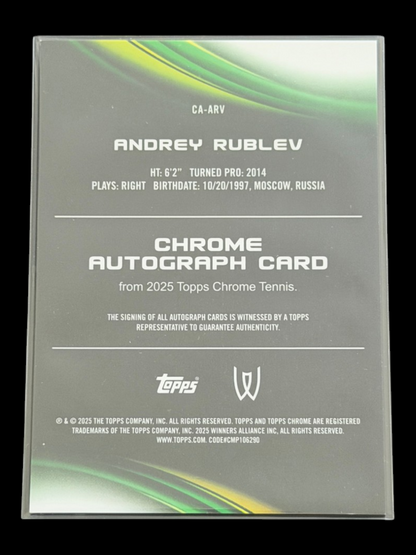 2025 Topps Chrome Andrey Rublev Auto
