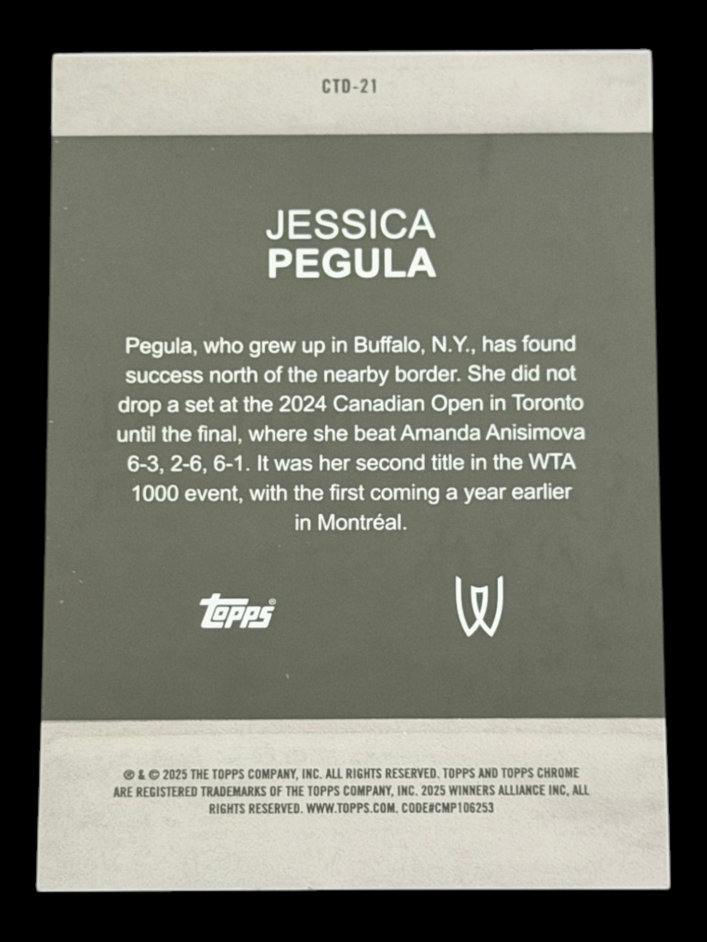 2024 Topps Chrome Jessica Pegula — Gold Captured /50