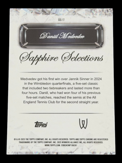 2025 Topps Chrome Sapphire Daniil Medvedev — Sapphire Selections