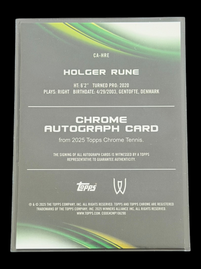 2025 Topps Chrome Holger Rune — Gold Auto /50