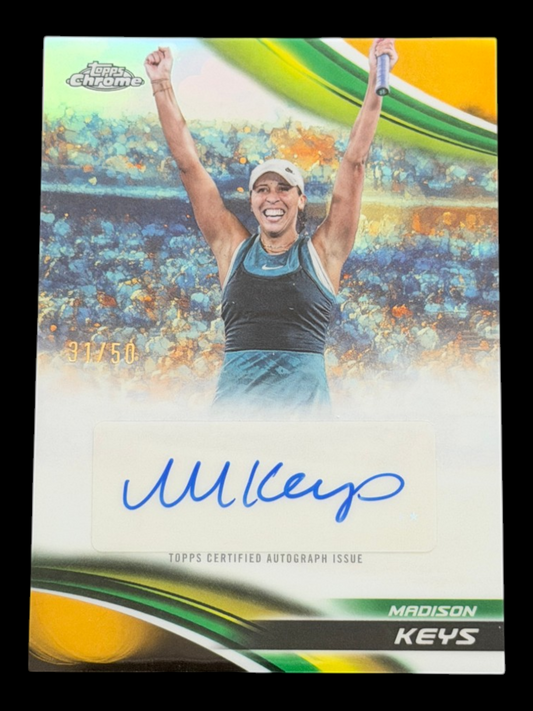 2025 Topps Chrome Madison Keys — Gold Auto /50