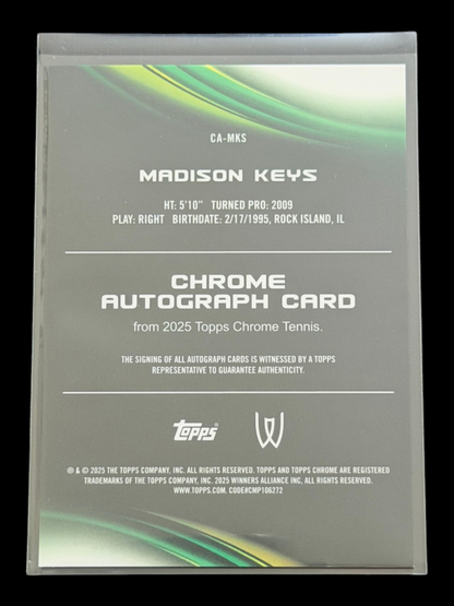 2025 Topps Chrome Madison Keys — Gold Auto /50