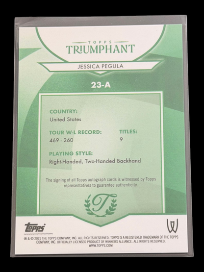 2025 Topps Triumphant Jessica Pegula Green Auto /35
