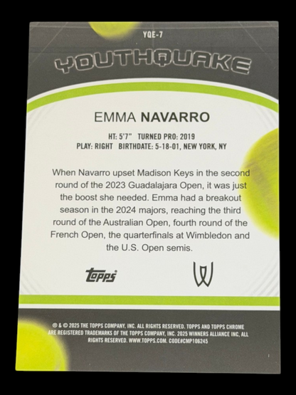 2025 Topps Chrome Emma Navarro — Gold Youthquake /50