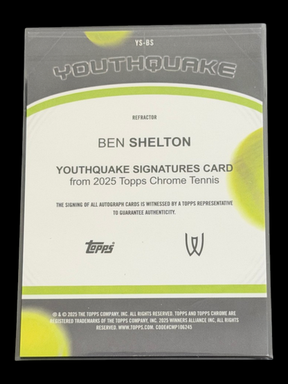 2025 Topps Chrome Ben Shelton — Youthquake Auto /99
