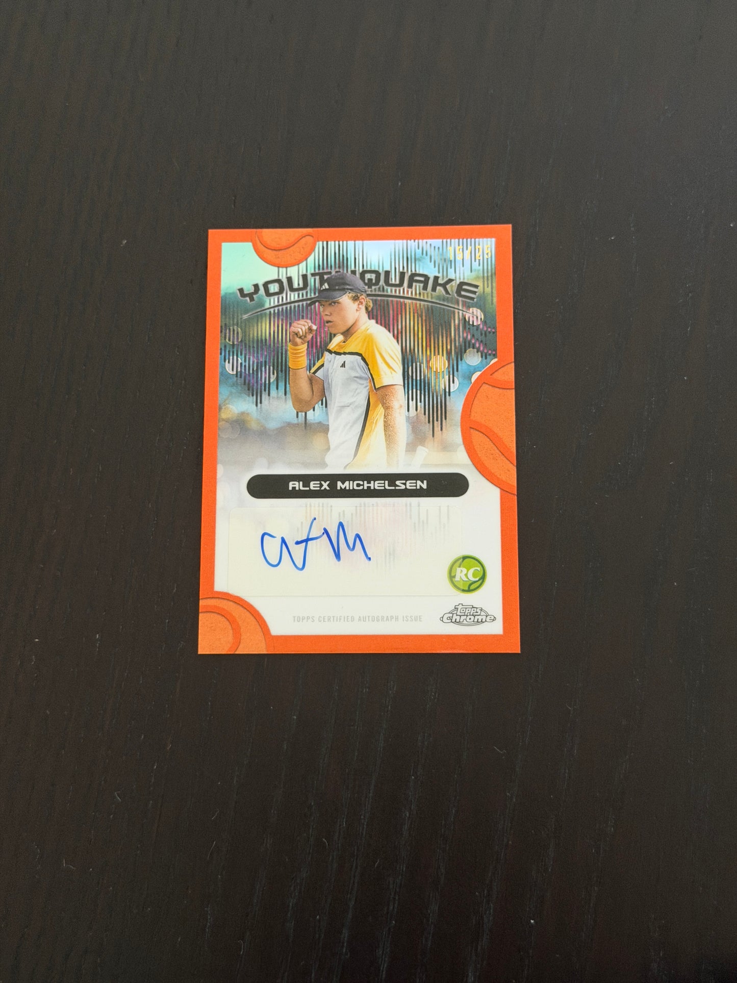 2025 Topps Chrome Alex Michelsen — Orange Youthquake Auto /25