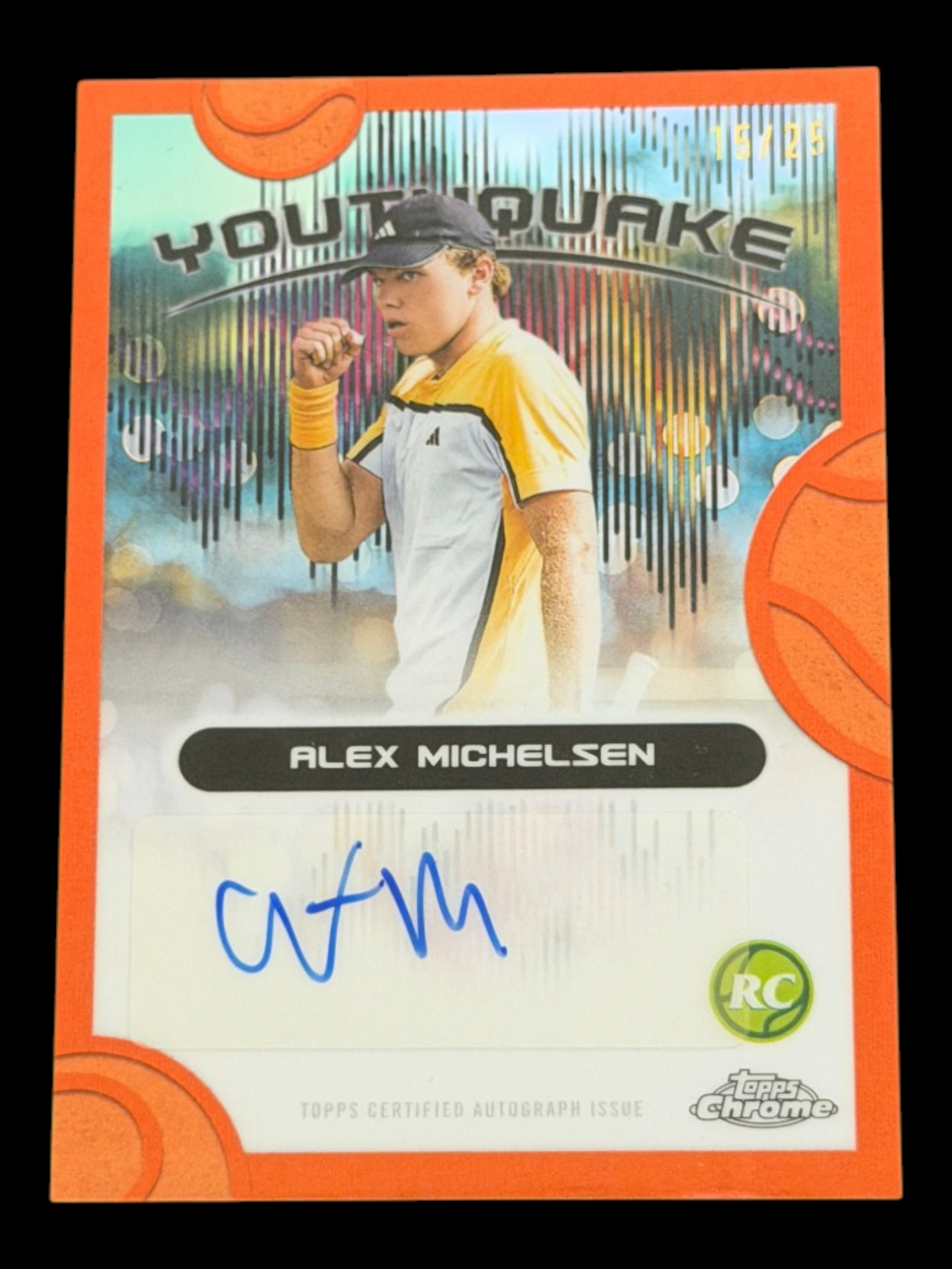 2025 Topps Chrome Alex Michelsen — Orange Youthquake Auto /25