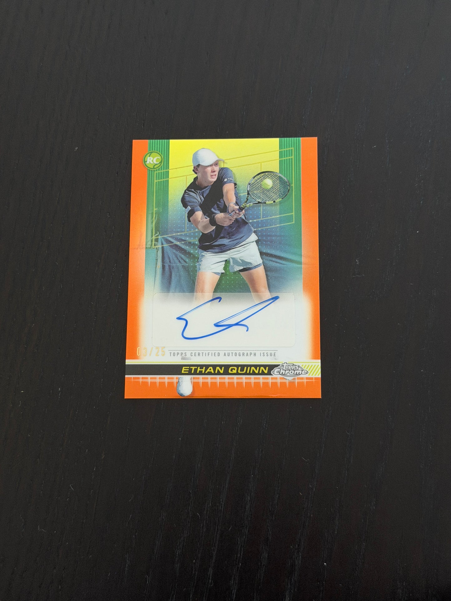 2024 Topps Chrome Ethan Quinn — Orange Auto /25