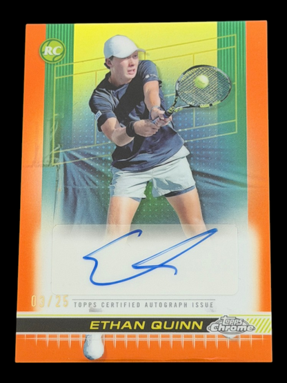 2024 Topps Chrome Ethan Quinn — Orange Auto /25