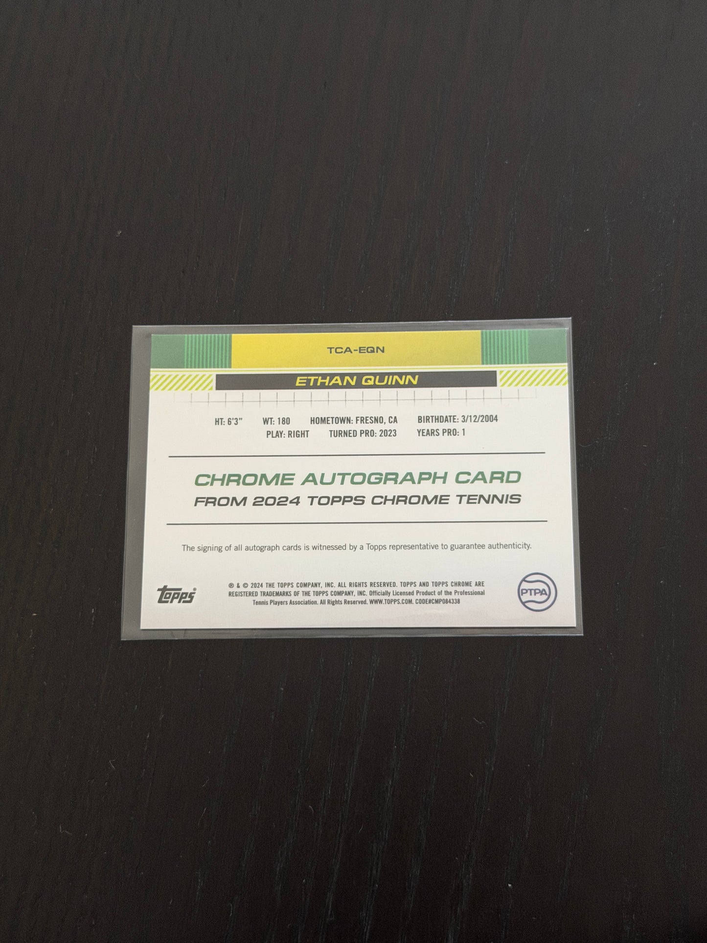 2024 Topps Chrome Ethan Quinn — Orange Auto /25