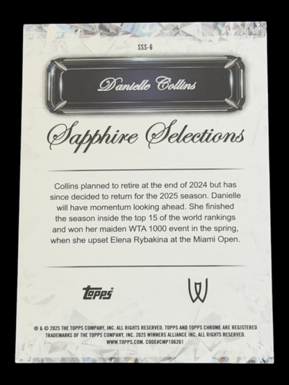 2025 Topps Chrome Sapphire Danielle Collins — Black Sapphire Selections /10