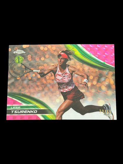 2025 Topps Chrome Lesia Tsurenko — Pink Geometric Refractor /65