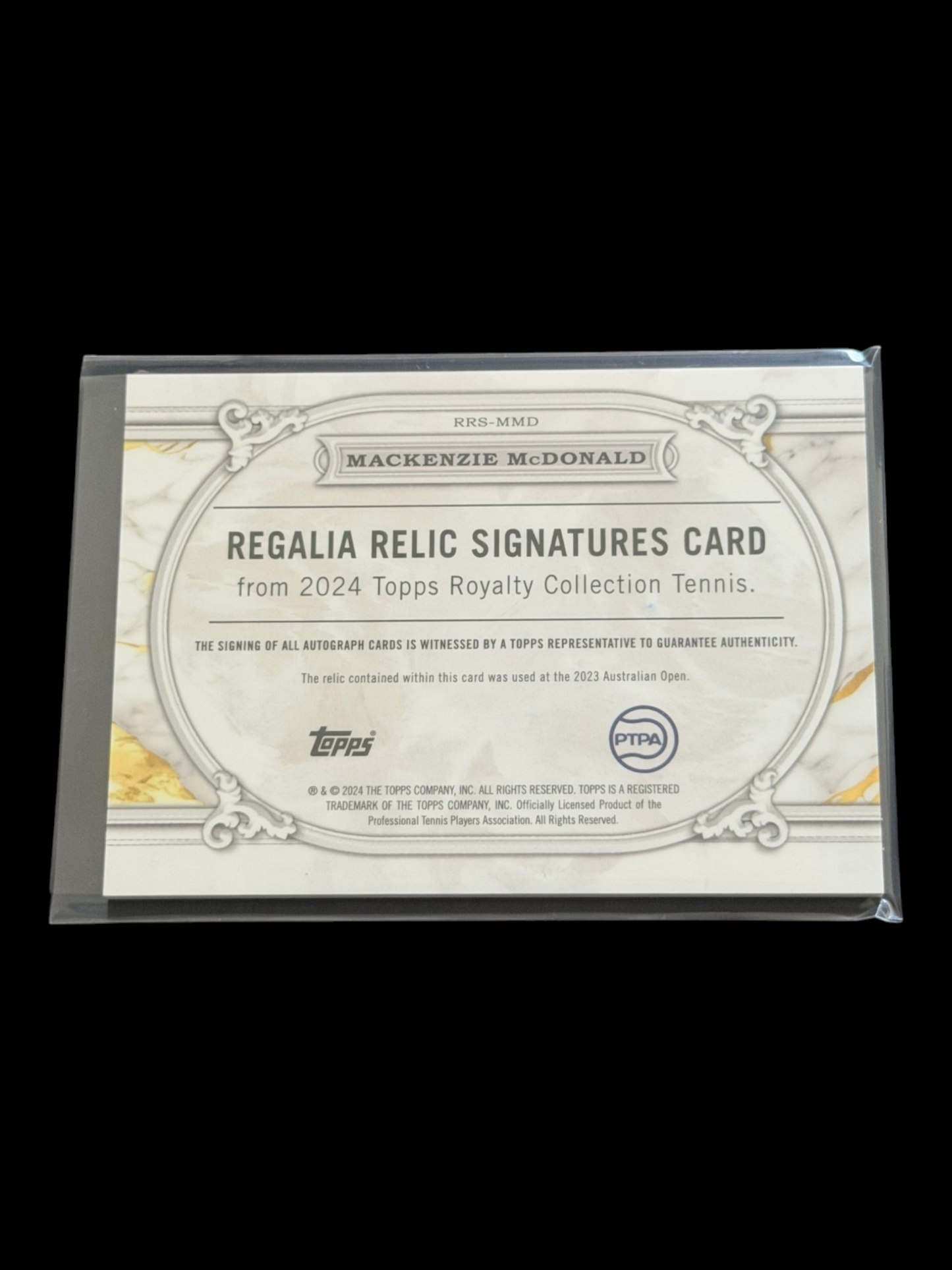 2024 Topps Royalty Mackenzie McDonald — Blue Regalia Relic Signatures /25