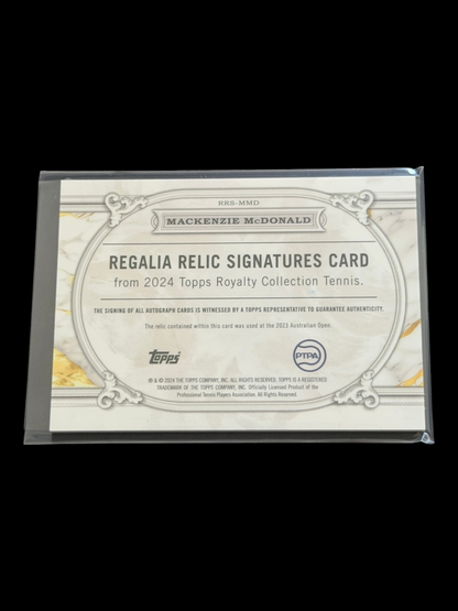 2024 Topps Royalty Mackenzie McDonald — Blue Regalia Relic Signatures /25
