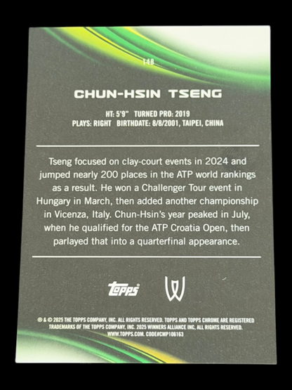 2025 Topps Chrome Sapphire Chun-Hsin Tseng - Orange /25