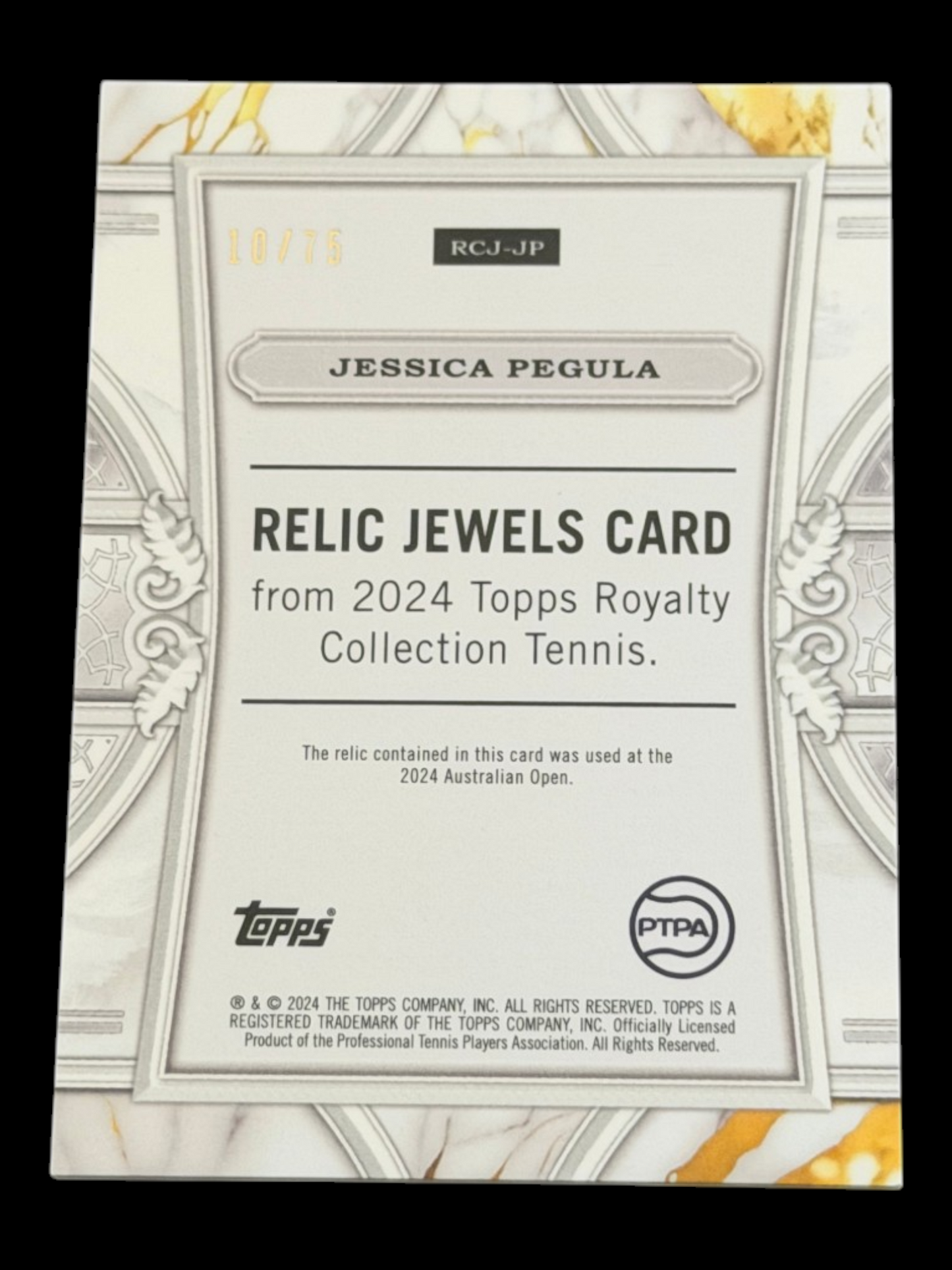 2024 Topps Royalty Jessica Pegula — Relics Jewel /75
