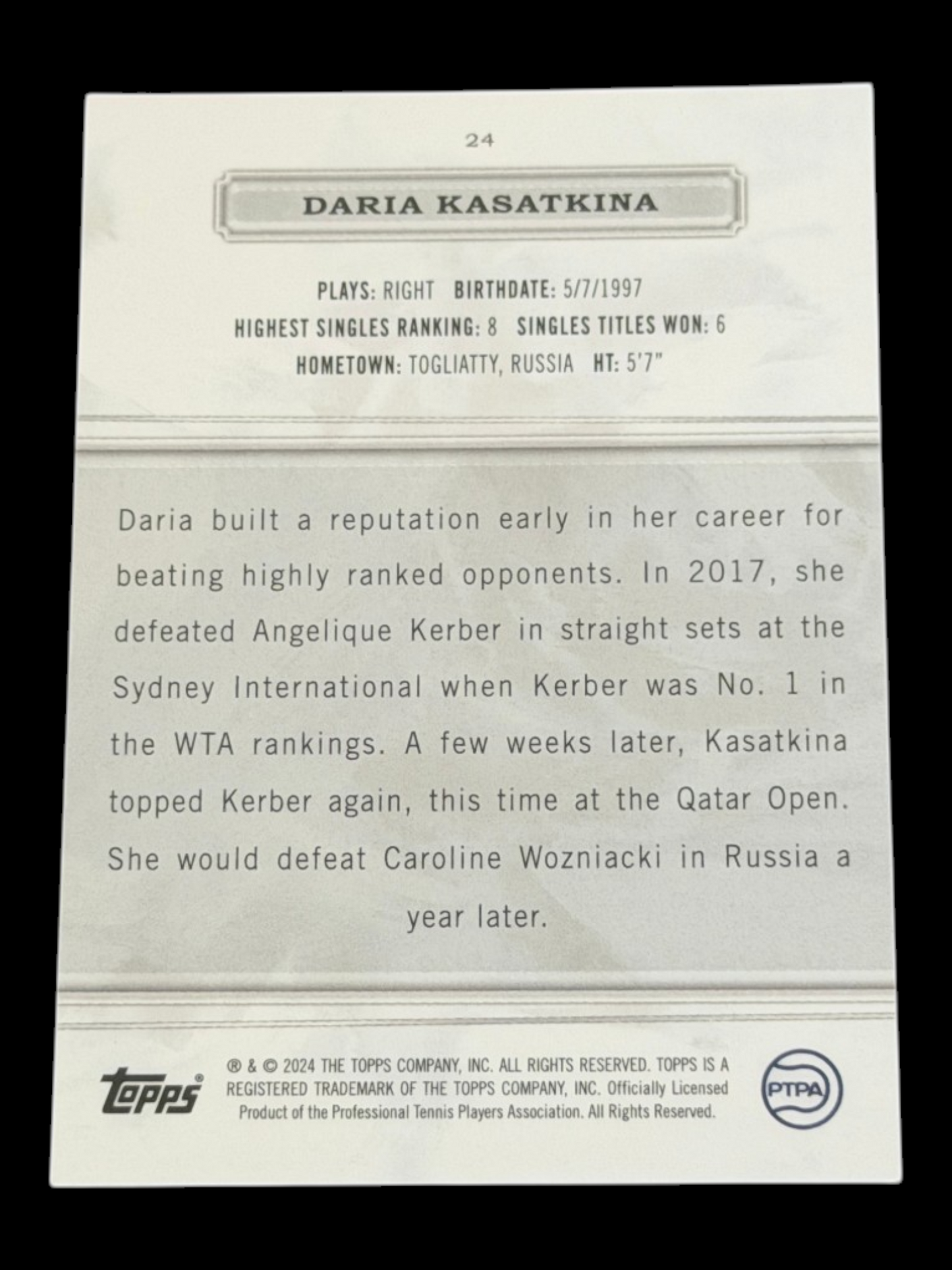 2024 Topps Royalty Daria Kasatkina /99