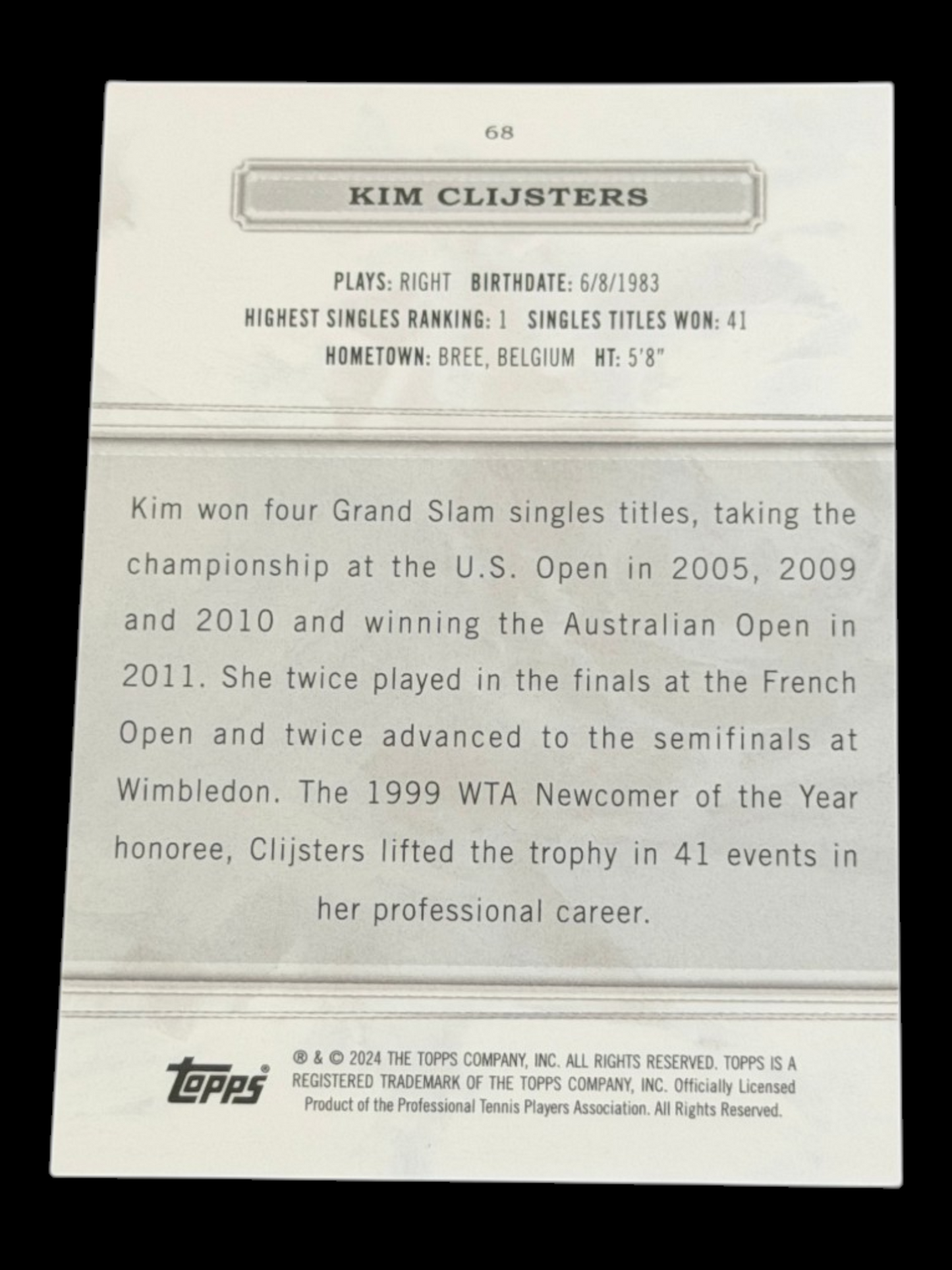 2024 Topps Royalty Kim Clijsters /99