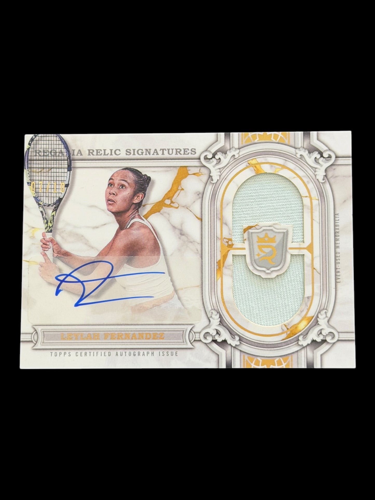 2024 Topps Royalty Leylah Fernandez — Gold Regalia Relic Signatures Auto /10