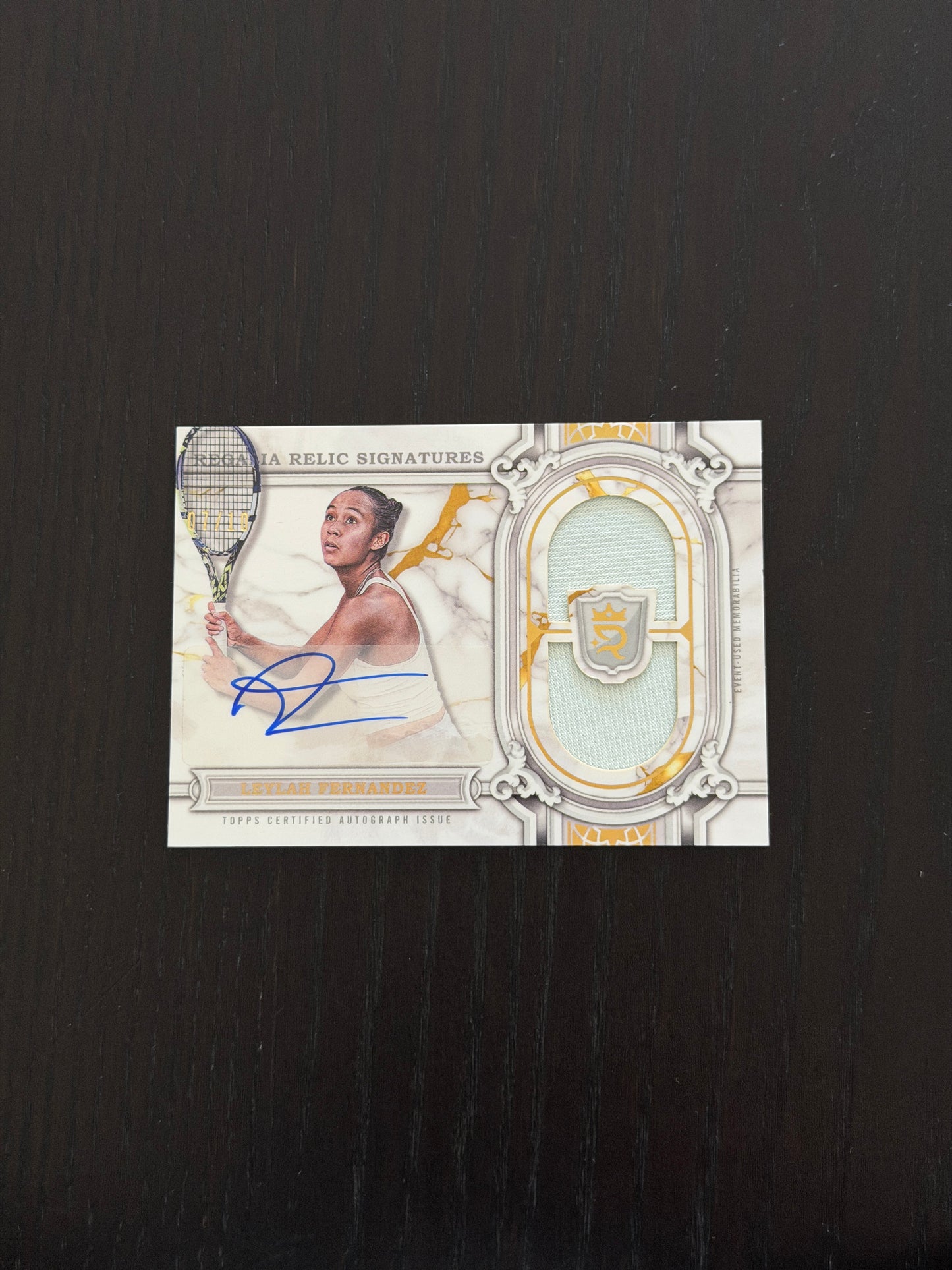 2024 Topps Royalty Leylah Fernandez — Gold Regalia Relic Signatures Auto /10