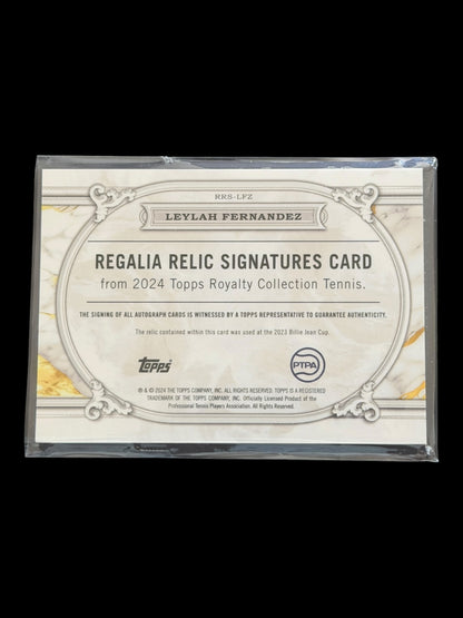 2024 Topps Royalty Leylah Fernandez — Gold Regalia Relic Signatures Auto /10
