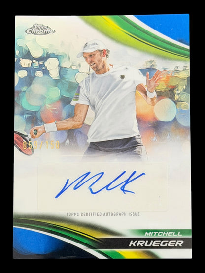 2025 Topps Chrome Mitchell Krueger — Blue Refractor Auto /150