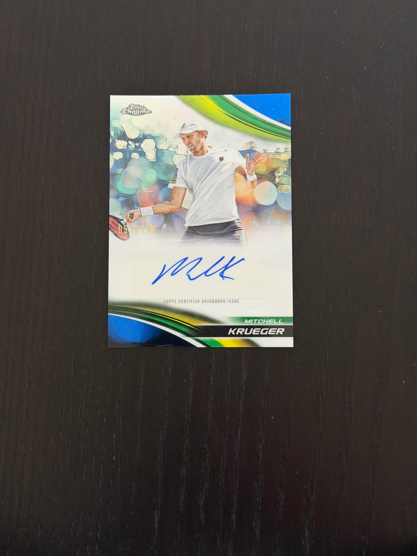 2025 Topps Chrome Mitchell Krueger — Blue Refractor Auto /150