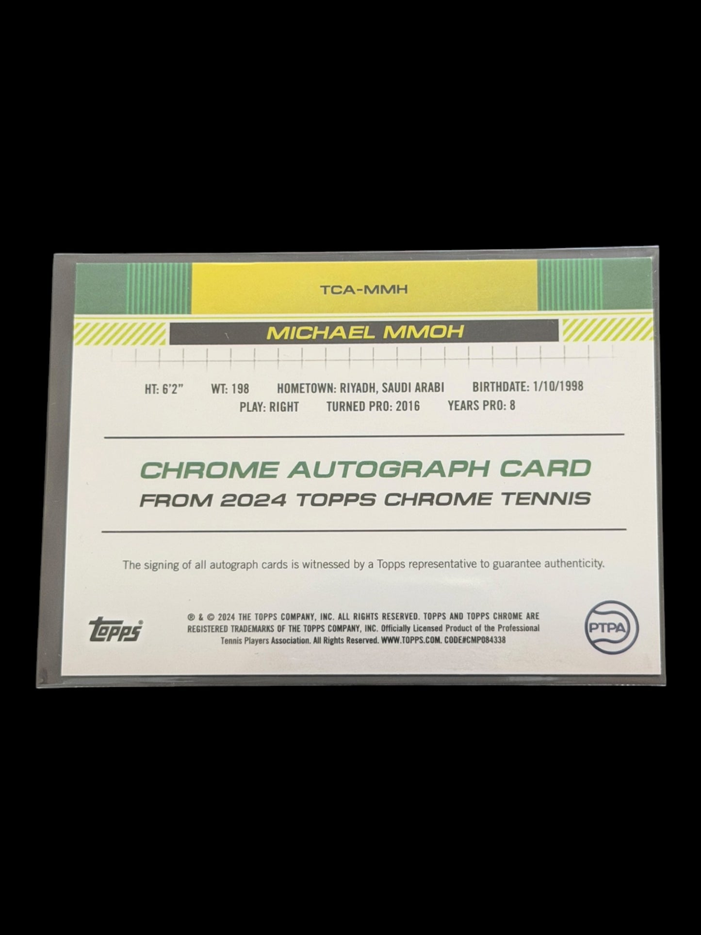 2024 Topps Chrome Michael Mmoh — Auto