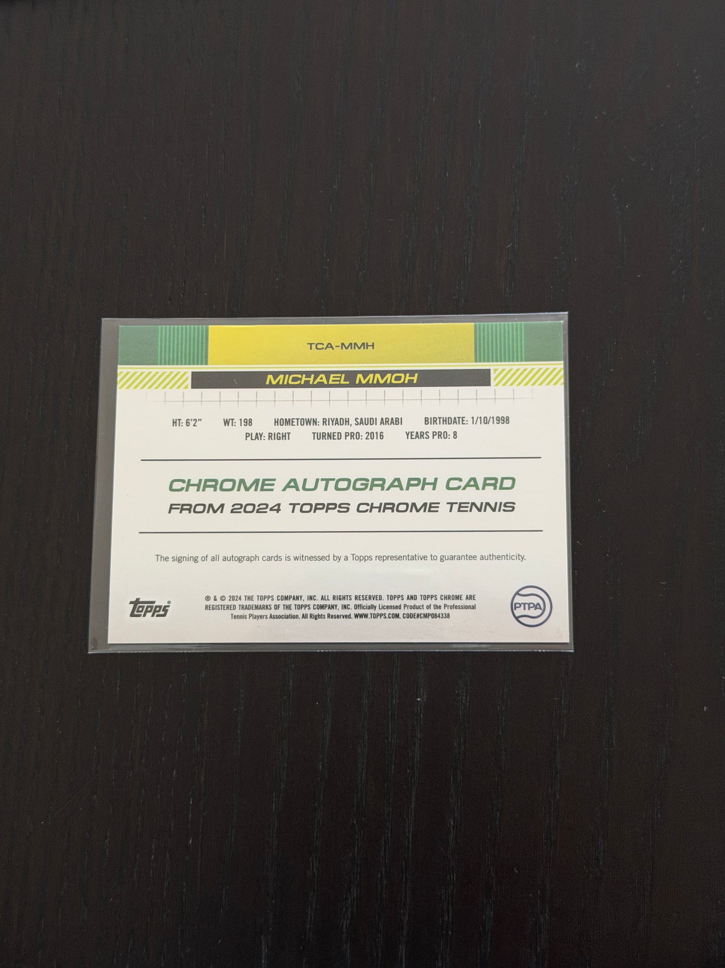 2024 Topps Chrome Michael Mmoh — Auto
