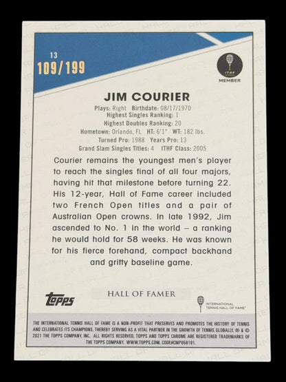 2021 Topps Chrome Sapphire Jim Courier — Aqua /199