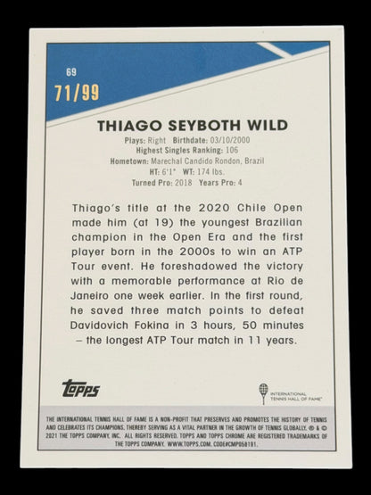 2021 Topps Chrome Sapphire Thiago Seyboth Wild — White /99
