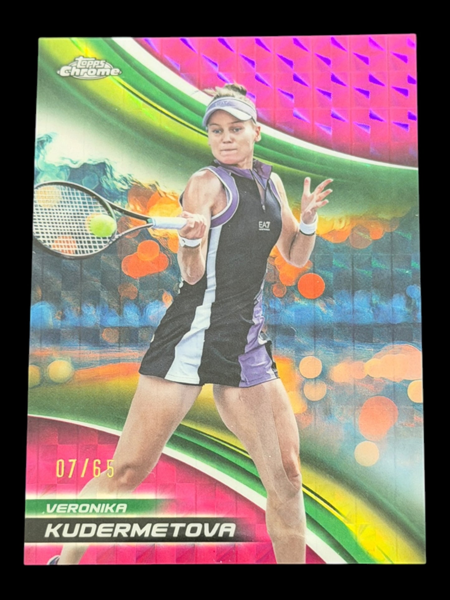 2024 Topps Chrome Veronika Kudermetova — Pink Geometric Refractor /65