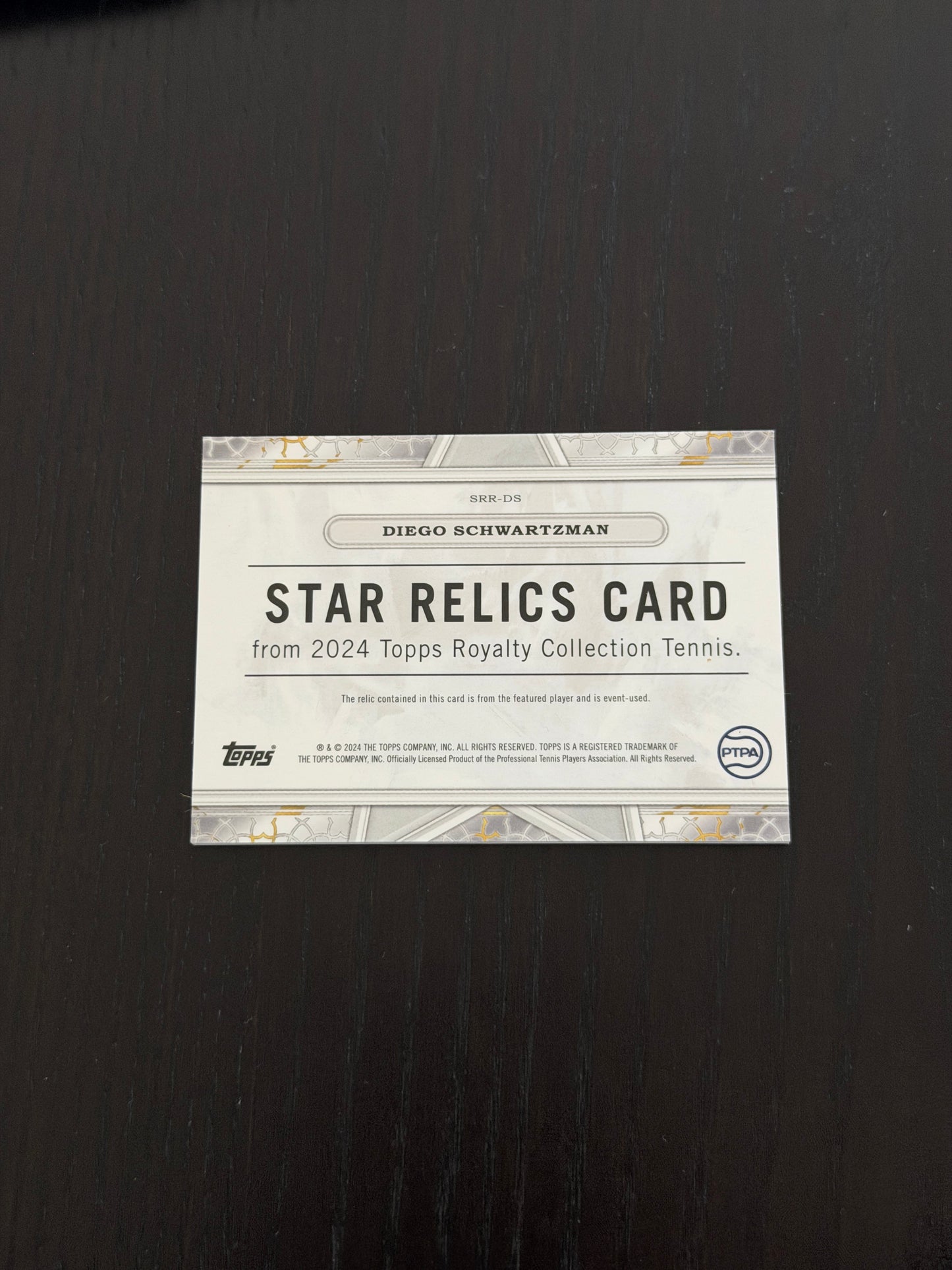 2024 Topps Royalty Diego Schwartzman — Star Relic /75