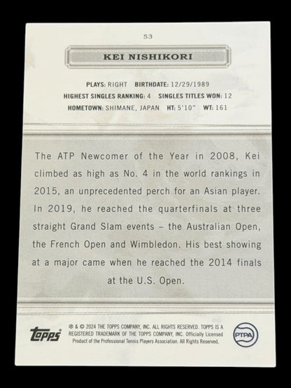 2024 Topps Royalty Purple Kei Nishikori /35