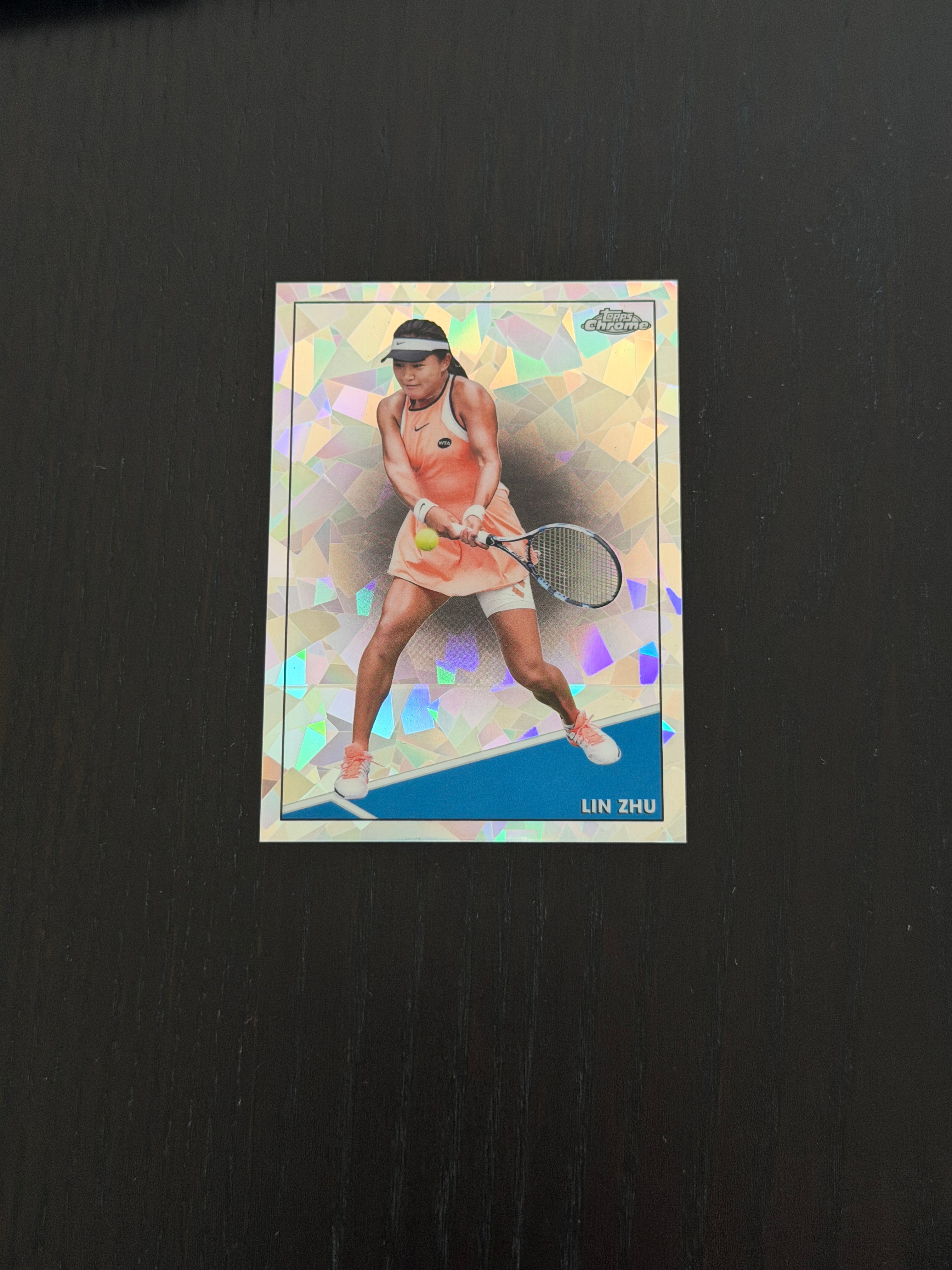 2021 Topps Chrome Sapphire Lin Zhu — White /99 – Tennis Card