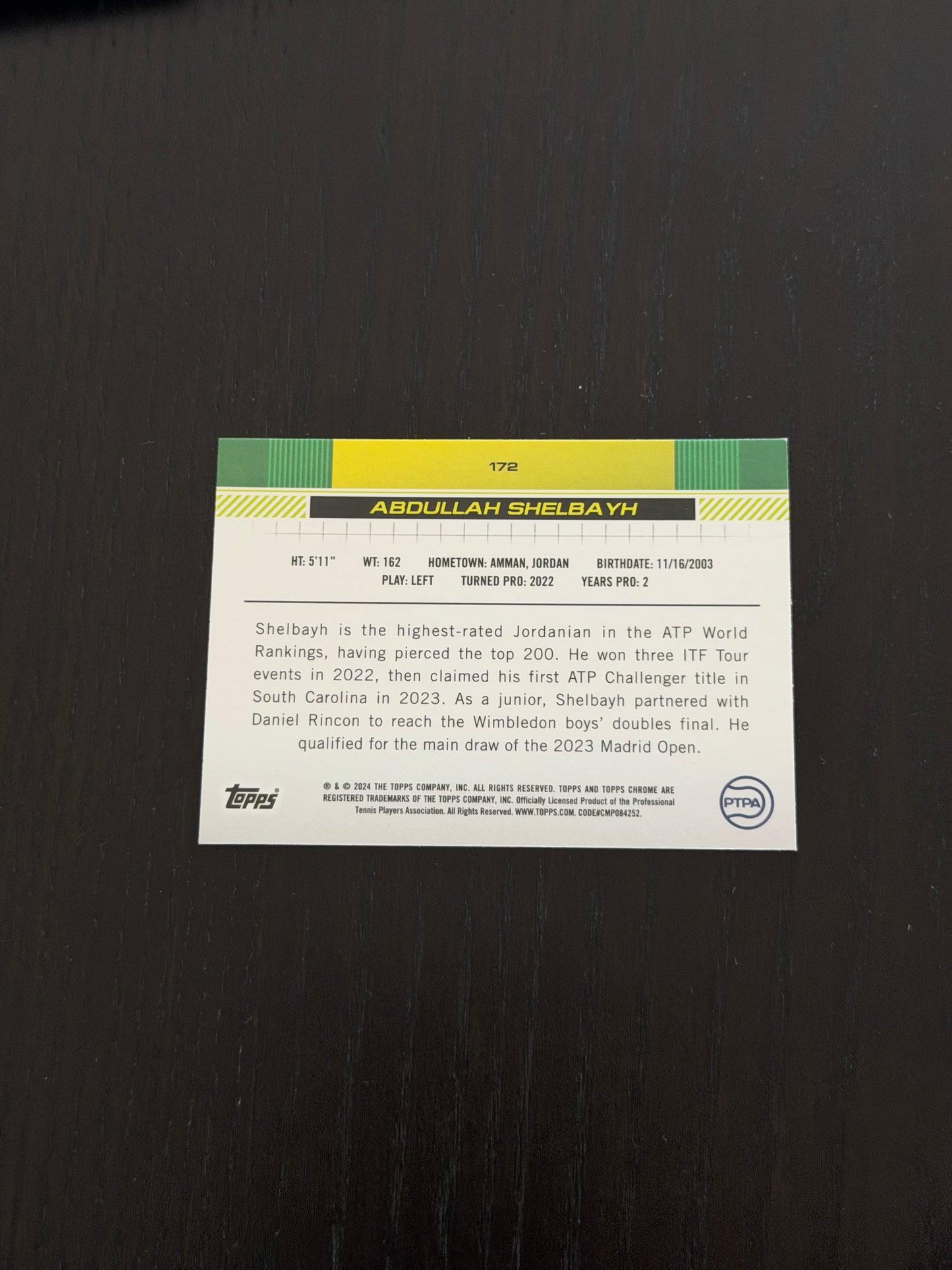 2024 Topps Chrome Abdullah Shelbayh — Green /99